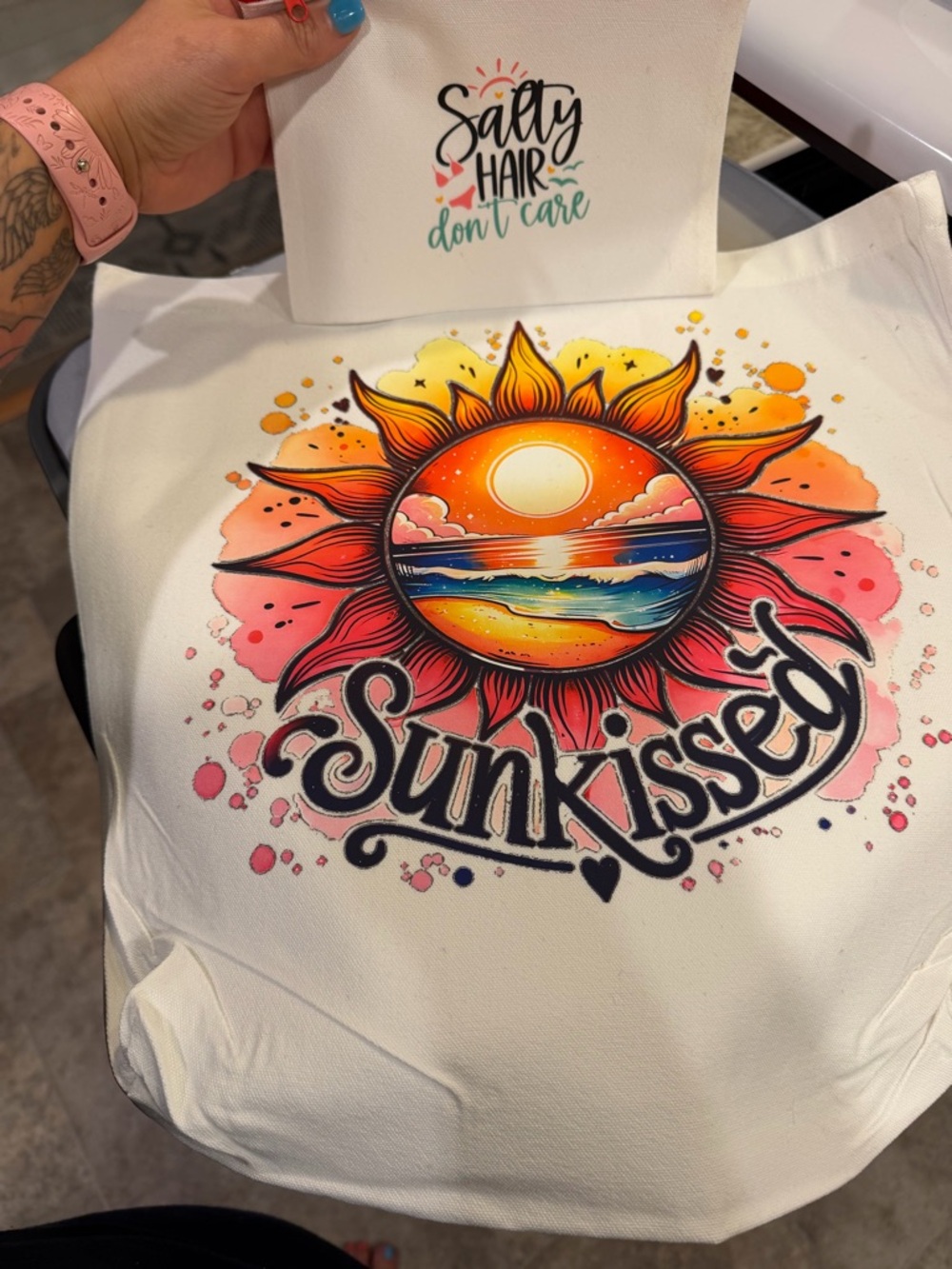 Sunkissed White Canvas Tote Bag